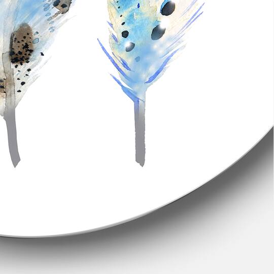 Designart - Blue Boho Feathers I